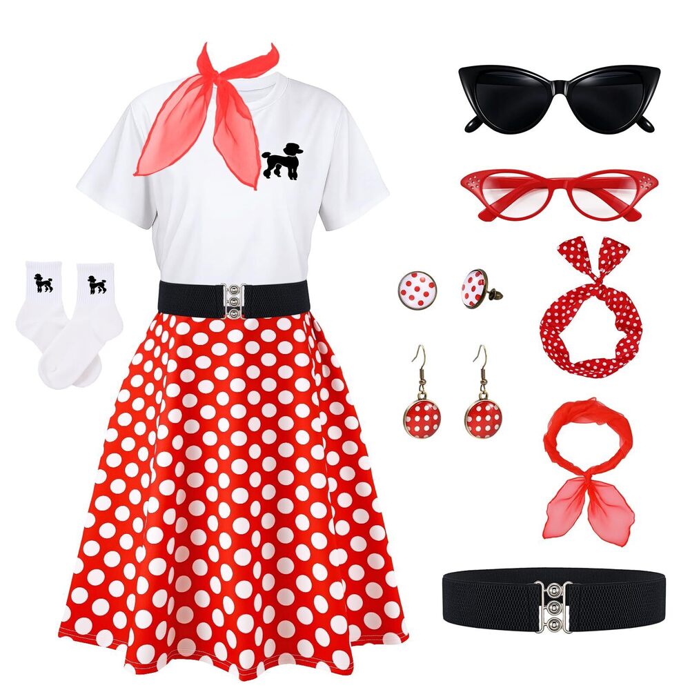 3756 50s Outfit For 1950s Poodle Skirts Sock Hop Outfits Dress